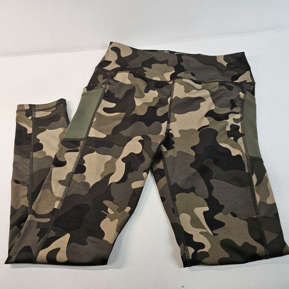 ALL IN MOTION Contour Power Waist High Rise 7/8 Legging 25" Green CAMO Large